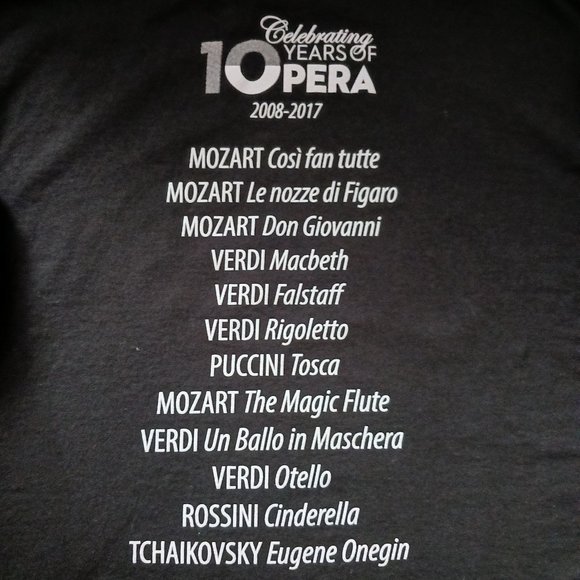 T Shirt Boston Youth Symphony Orchestra 10 Years of Opera Size M/L Medium/Large - Picture 3 of 5